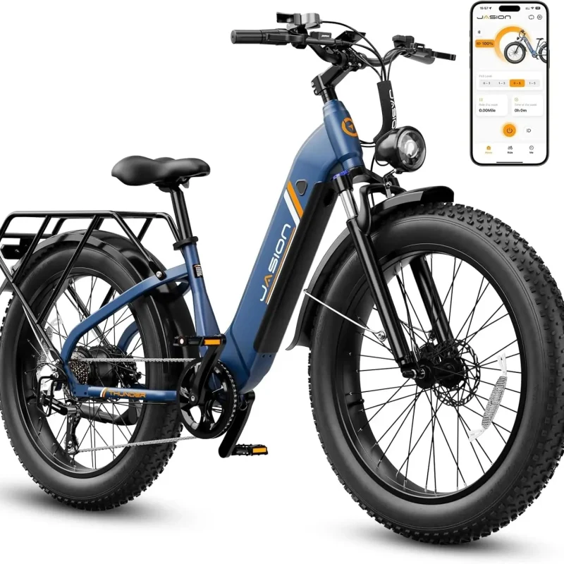 Jasion Electric Bike 1500W, 30+ MPH, 35-80 Miles, 26 in x 4 in Fat Tires - THUNDER