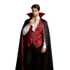JOANKDMI Mens Gothic Vampire Costume Set with Stand Collar Cape Vest and Ruffle Shirt Classic Aristocrat Dracula Outfit