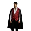 JOANKDMI Mens Gothic Vampire Costume Set with Stand Collar Cape Vest and Ruffle Shirt Classic Aristocrat Dracula Outfit