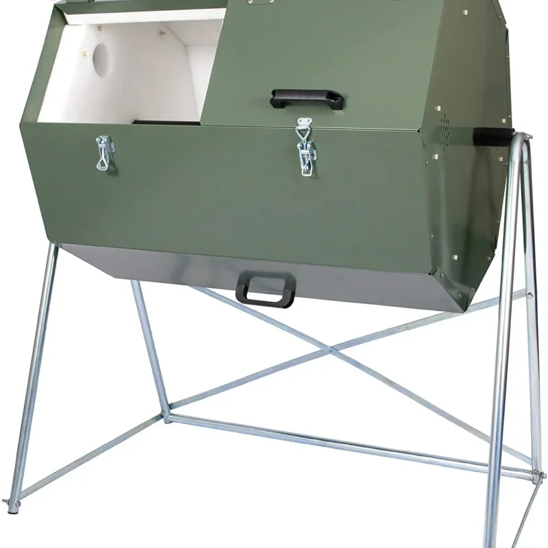 Jora 70 Gallon Dual-Chamber Tumbling Compost Bin With Tall Stand