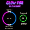 Joyfy 100 Pcs Glow Sticks Bulk, 8" Glow in The Dark Neon Party Supplies, Glow Bracelets and Necklaces Party Pack