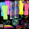 Joyfy 100 Pcs Glow Sticks Bulk, 8" Glow in The Dark Neon Party Supplies, Glow Bracelets and Necklaces Party Pack