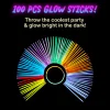 Joyfy 100 Pcs Glow Sticks Bulk, 8" Glow in The Dark Neon Party Supplies, Glow Bracelets and Necklaces Party Pack