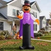 Joyfy 12 ft Giant Halloween Inflatable Pumpkin Ghost Vampire with Skull Decoration with Built-in LEDs, Ghost Halloween D