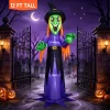 Joyfy 12 ft Giant Halloween Inflatable Pumpkin Ghost Vampire with Skull Decoration with Built-in LEDs, Ghost Halloween D