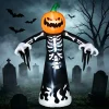 Joyfy 12 ft Giant Halloween Inflatable Pumpkin Ghost Vampire with Skull Decoration with Built-in LEDs, Ghost Halloween D