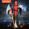 Joyfy 12 ft Giant Halloween Inflatable Pumpkin Ghost Vampire with Skull Decoration with Built-in LEDs, Ghost Halloween D