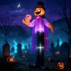 Joyfy 12 ft Giant Halloween Inflatable Pumpkin Ghost Vampire with Skull Decoration with Built-in LEDs, Ghost Halloween D