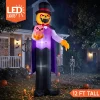 Joyfy 12 ft Giant Halloween Inflatable Pumpkin Ghost Vampire with Skull Decoration with Built-in LEDs, Ghost Halloween D