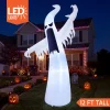 Joyfy 12ft Halloween Ghost Inflatable, Giant Ghosts inflatables with Build-in LEDs Outdoor Decorations, Blow Ups Hallowe