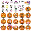 Joyfy 16 Faces Halloween Pumpkin Decorations Stickers Foam Craft Kit, 18 Sheets 16 Designs Halloween Party Favors for Ki