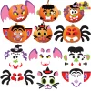 Joyfy 16 Faces Halloween Pumpkin Decorations Stickers Foam Craft Kit, 18 Sheets 16 Designs Halloween Party Favors for Ki