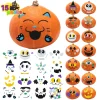 Joyfy 16 Faces Halloween Pumpkin Decorations Stickers Foam Craft Kit, 18 Sheets 16 Designs Halloween Party Favors for Ki