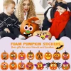 Joyfy 16 Faces Halloween Pumpkin Decorations Stickers Foam Craft Kit, 18 Sheets 16 Designs Halloween Party Favors for Ki