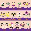 Joyfy 16 Faces Halloween Pumpkin Decorations Stickers Foam Craft Kit, 18 Sheets 16 Designs Halloween Party Favors for Ki
