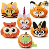 Joyfy 16 Faces Halloween Pumpkin Decorations Stickers Foam Craft Kit, 18 Sheets 16 Designs Halloween Party Favors for Ki