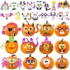 Joyfy 16 Faces Halloween Pumpkin Decorations Stickers Foam Craft Kit, 18 Sheets 16 Designs Halloween Party Favors for Ki