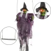 Joyfy 2 Packs Halloween Decorations Outdoor Hanging Ghosts, Light Up 3.9ft Witch and 3ft Pumpkin Face Creepy Decorations