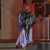 Joyfy 2 Packs Halloween Decorations Outdoor Hanging Ghosts, Light Up 3.9ft Witch and 3ft Pumpkin Face Creepy Decorations