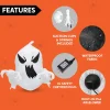 Joyfy 4.5 FT Halloween Inflatable Decorations Outdoor Scary Flying Ghost Broke Out from Window with Built-in LED Blow Up