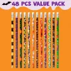 Joyfy 48 Pcs Halloween Pencils Bulk with Eraser for Kids, Colorful Pencils Stationery Pencil Set, Halloween Favors Prize