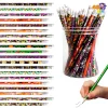 Joyfy 48 Pcs Halloween Pencils Bulk with Eraser for Kids, Colorful Pencils Stationery Pencil Set, Halloween Favors Prize