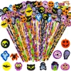 Joyfy 48 Pcs Halloween Pencils Bulk with Eraser for Kids, Colorful Pencils Stationery Pencil Set, Halloween Favors Prize