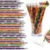 Joyfy 48 Pcs Halloween Pencils Bulk with Eraser for Kids, Colorful Pencils Stationery Pencil Set, Halloween Favors Prize