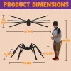 Joyfy 5 ft Scary Giant Spider Halloween Decorations Outdoor, Poseable Spider Lifelike Hairy Prop for Yard, Haunted House