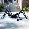 Joyfy 5 ft Scary Giant Spider Halloween Decorations Outdoor, Poseable Spider Lifelike Hairy Prop for Yard, Haunted House