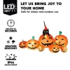 Joyfy 7 ft Halloween Inflatable Long Pumpkin with Witch's Cat Decorations Inflatables with Build-in LEDs, Halloween Deco