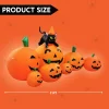 Joyfy 7 ft Halloween Inflatable Long Pumpkin with Witch's Cat Decorations Inflatables with Build-in LEDs, Halloween Deco