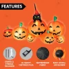 Joyfy 7 ft Halloween Inflatable Long Pumpkin with Witch's Cat Decorations Inflatables with Build-in LEDs, Halloween Deco