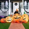 Joyfy 7 ft Halloween Inflatable Long Pumpkin with Witch's Cat Decorations Inflatables with Build-in LEDs, Halloween Deco