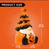 Joyfy 8.5 inch Halloween Decorations Ceramic Gnome Tree Decorations with Build-in LEDs, Light Up Pumpkin Table Decor Bed
