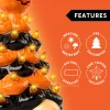 Joyfy 8.5 inch Halloween Decorations Ceramic Gnome Tree Decorations with Build-in LEDs, Light Up Pumpkin Table Decor Bed