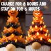 Joyfy 8.5 inch Halloween Decorations Ceramic Gnome Tree Decorations with Build-in LEDs, Light Up Pumpkin Table Decor Bed