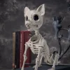 Joyfy 9.8 Inch Halloween Skeleton Dog Skeleton Halloween Decor, Pose-N-Stay Plastic Skeleton Bones with Posable Joints f