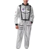 Joyfy Adult Men Astronaut Costume Halloween Spaceman Costume Silver Space Suit Spaceman Jumpsuit Pilot Outfit for Hallow
