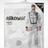 Joyfy Adult Men Astronaut Costume Halloween Spaceman Costume Silver Space Suit Spaceman Jumpsuit Pilot Outfit for Hallow