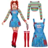 Joyfy Creepy Doll Costume for Women, Family Matching Killer Doll Costume for Halloween Fancy Dress up Cosplay