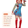 Joyfy Creepy Doll Costume for Women, Family Matching Killer Doll Costume for Halloween Fancy Dress up Cosplay