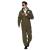 Joyfy Flight Pilot Costume for Adults Pilots Uniform Costume Movie Icon Green Jumpsuit for Men Halloween Party Fancy Dre