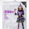 Joyfy Girls Clown Costume, Halloween Scary Clown Costume, Dark Colorful Twisted Clown Jester Dress for Girls Halloween D