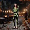 Joyfy Glow in the Dark Skeleton Costume for Adults Women Halloween Dress Up Party Role Playing Cosplay