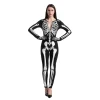 Joyfy Glow in the Dark Skeleton Costume for Adults Women Halloween Dress Up Party Role Playing Cosplay