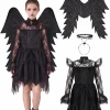Joyfy Halloween Angel Costume for Girls, Angel Dress for Kids, Guardian Angel Set for Halloween Costumes Themed Party Co