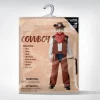 Joyfy Halloween Cowboy Costume for Boys, Kids Cowboy Costume Set, Brown Western Style Cowboy Outfit with Cowboy Hat for