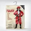 Joyfy Mens Pirate Captain Costume Set, Red Deluxe Captain Outfit for Adult Halloween Fancy Dress Up Party Cosplay