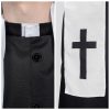 Joyfy Men's Priest Costume Black Priest Father Robe Stole for Halloween Party Dress up Cosplay